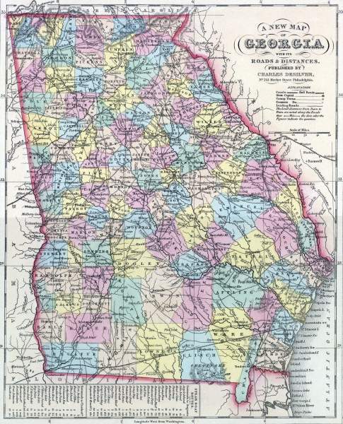 Georgia, 1857, zoomable map