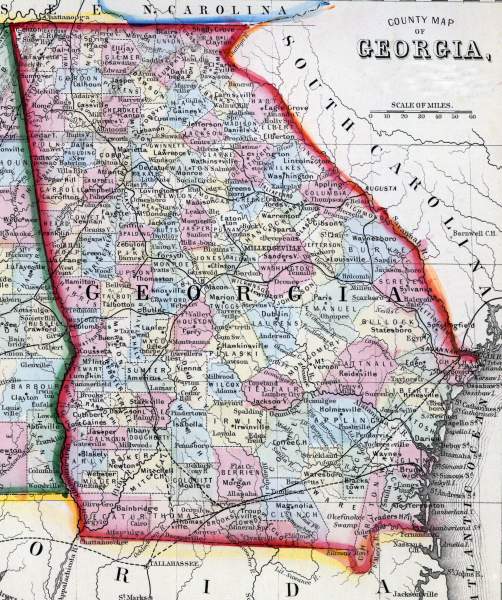 Georgia, 1860, zoomable map