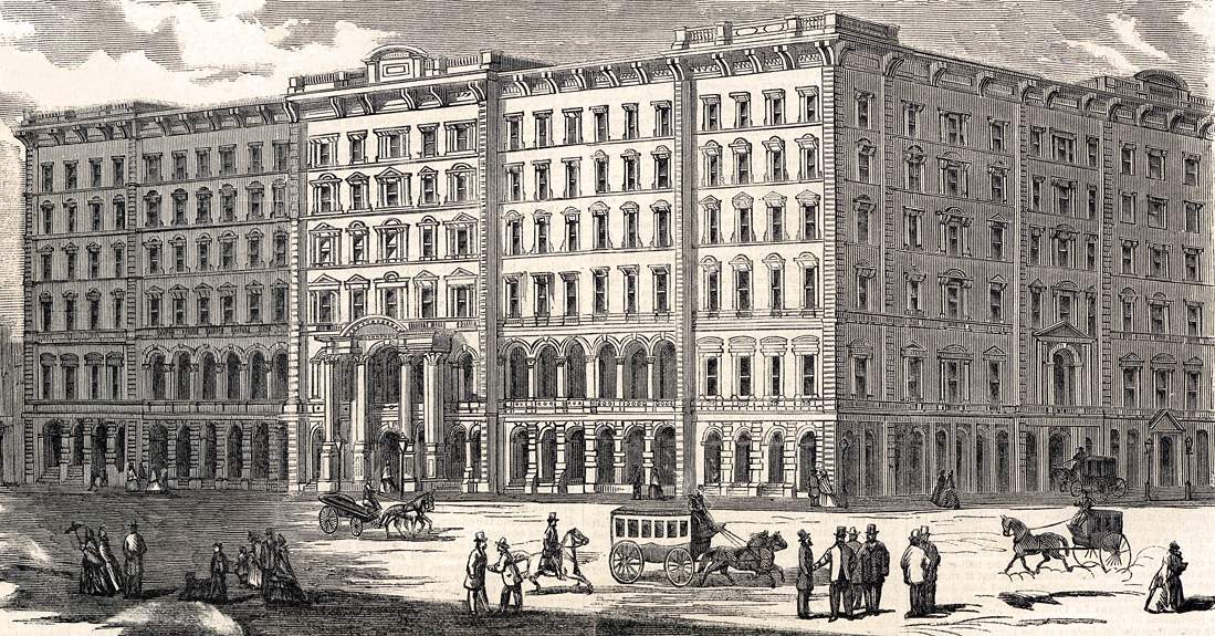 The Lindell Hotel, St Louis, Missouri, February 1864, artist's impression