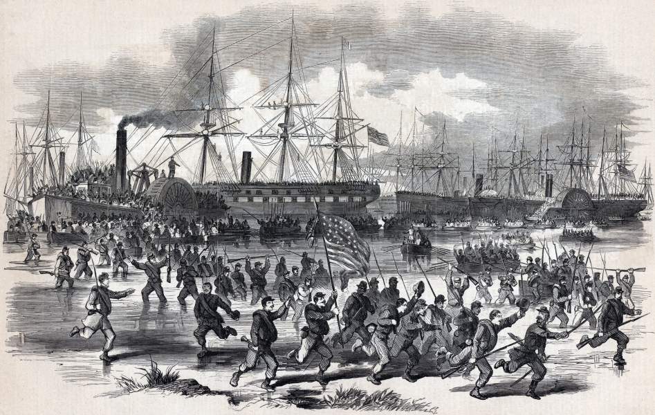 Port Royal landings, South Carolina, November 7, 1861, artist's impression, zoomable image