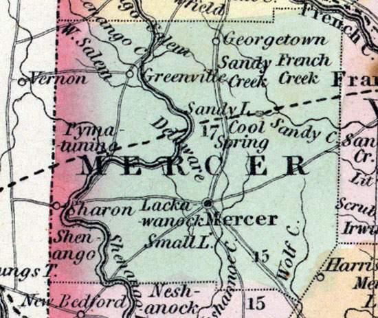 Mercer County Pennsylvania 1857 House Divided