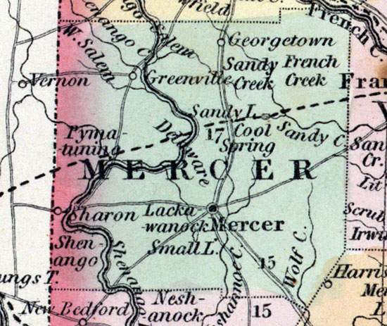 Mercer County, Pennsylvania, 1857  House Divided