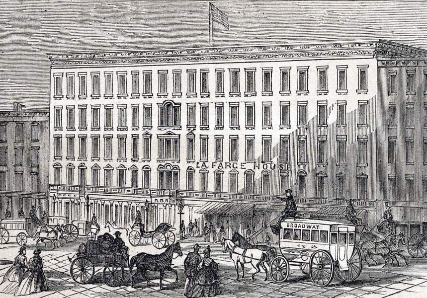 La Farge House Hotel, New York City, November 25, 1864, artist's impression