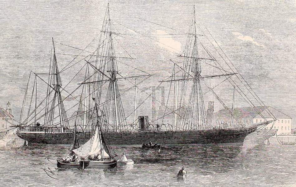 The "Pampero," built for the Confederate Navy, detained in Glasgow, November 1863, British artist's impression