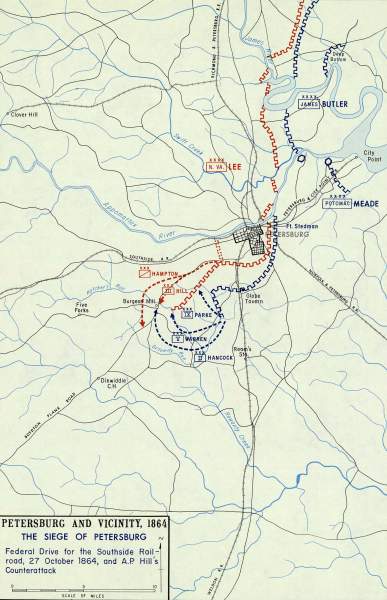 Siege of Petersburg, October 27, 1864, campaign map, zoomable image