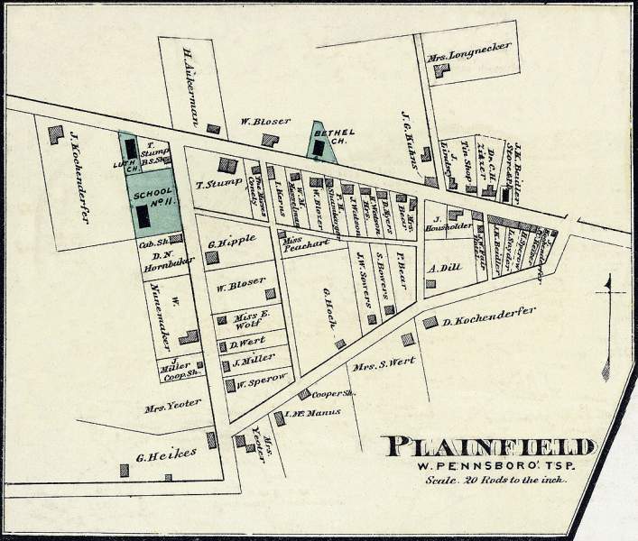 Plainfield, Pennsylvania, 1872, map
