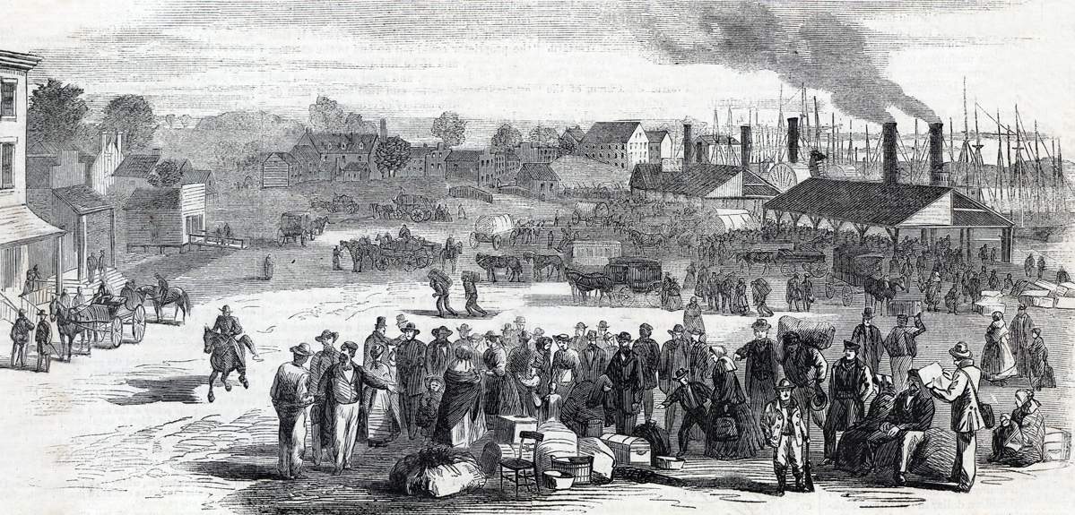 Rocketts Landing, Richmond, Virginia, September, 1865, artist's impression