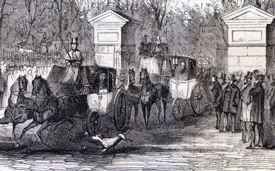 East Gate of the White House on a Grand Reception Day, Washington, D.C., February 1866, artist's impression, detail
