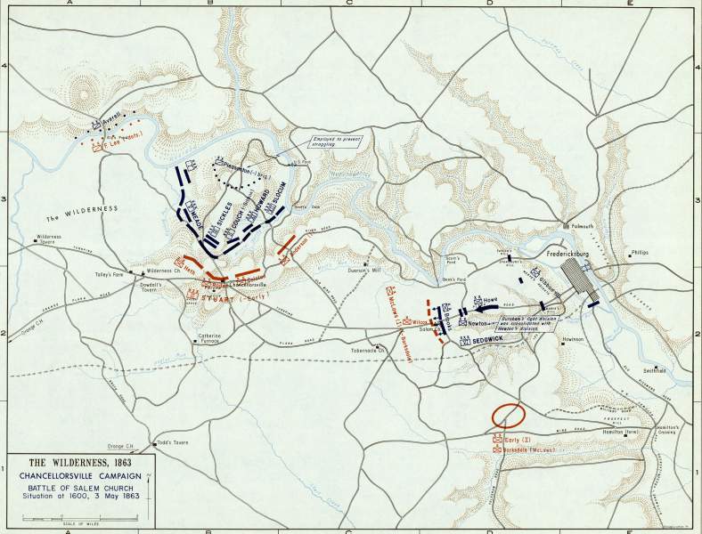 Battle of Salem Church, Chancellorsville Campaign, May 3, 1863,  campaign map, zoomable image