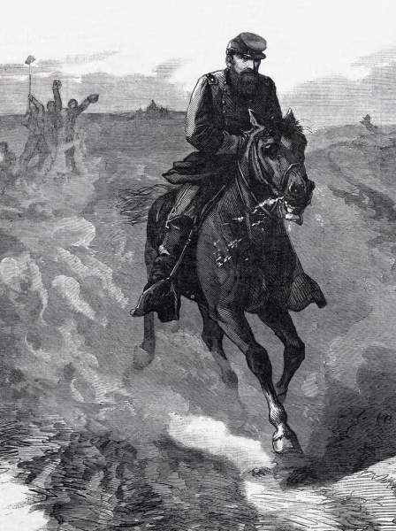 "Phil Sheridan's Ride To The Front, October 19, 1864," Harper's Weekly, November 5, 1864, artist's impression