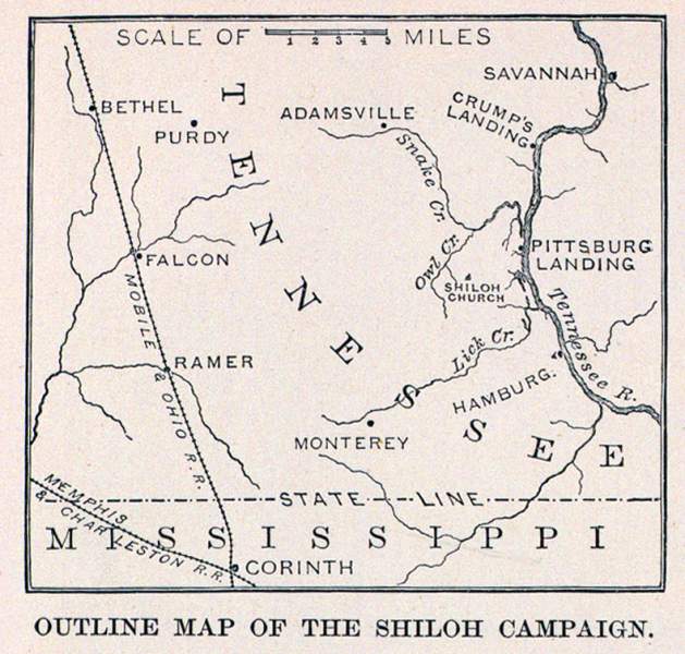 Map of the Shiloh Campaign, April 1862