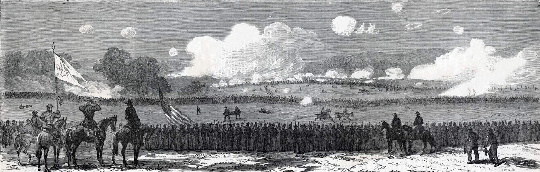 Union Army's Sixth Corps at the Third Battle of Winchester, Virginia, September 19, 1864, artist's impression, zoomable image