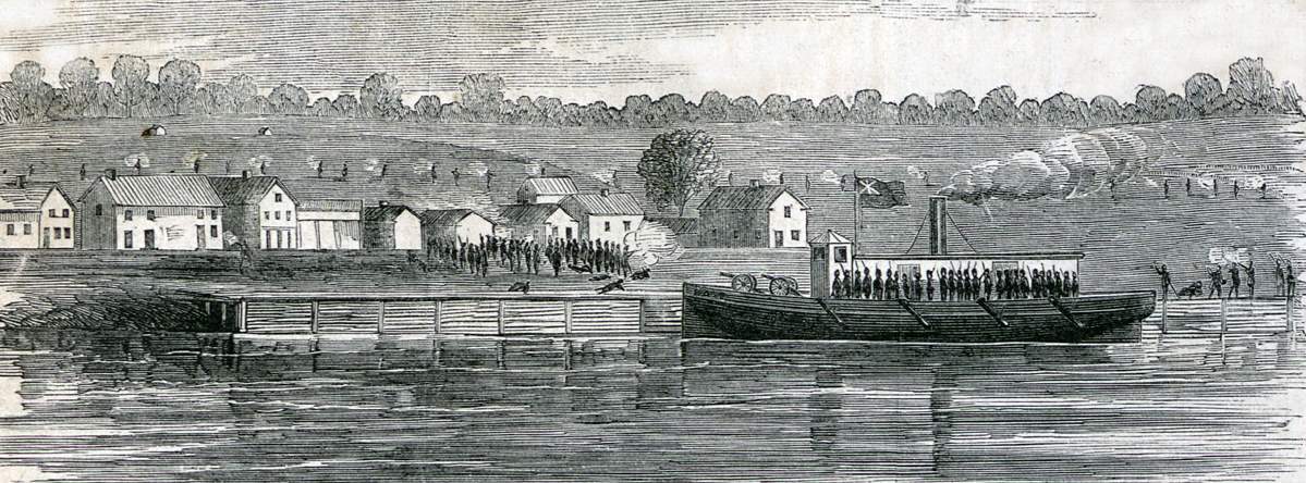 Skirmish at Waterloo, near Fort Erie, Ontario, June 2, 1866, artist's impression
