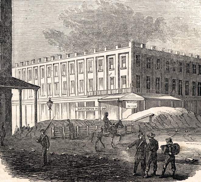 Washington Hotel, Vicksburg, Mississippi, July 1863, artist's impression