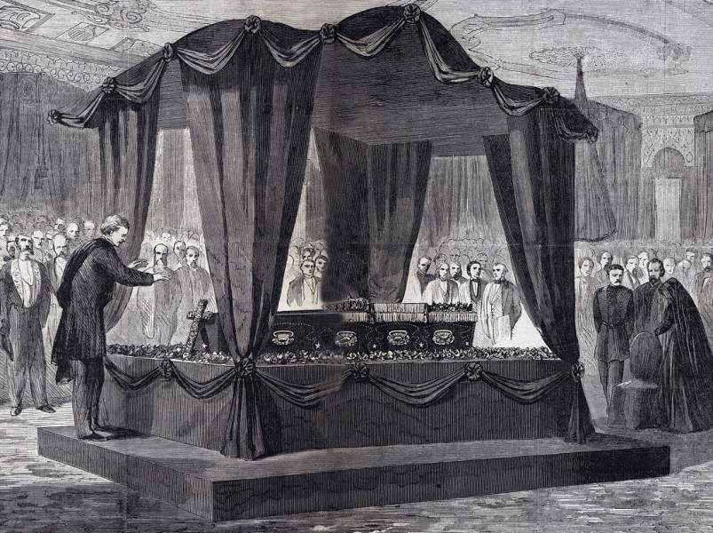 President Lincoln's White House Funeral Service, Washington, D.C., April 19, 1865, artist's impression, detail