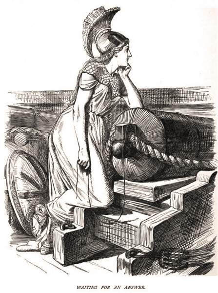 "Waiting For An Answer," Punch Magazine (London), December 14, 1861, cartoon