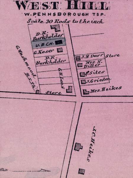 West Hill, Pennsylvania, 1872, map