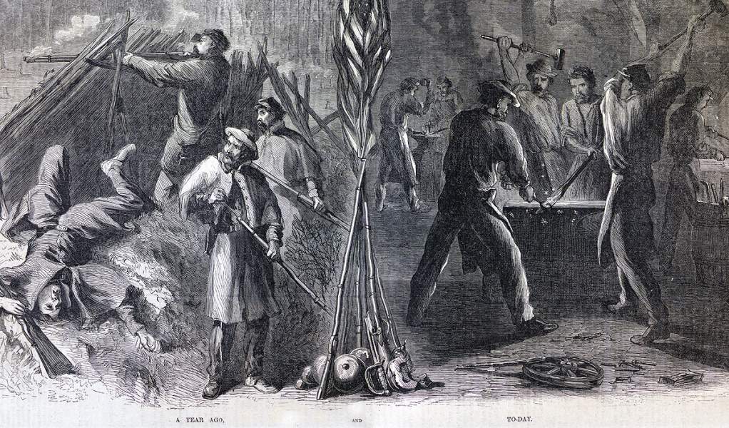 "A Year Ago, and Today," Frank Leslie's Illustrated Newspaper, April 28, 1866, detail