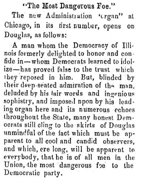 "The Most Dangerous Foe," Ripley (OH) Bee, July 31, 1858