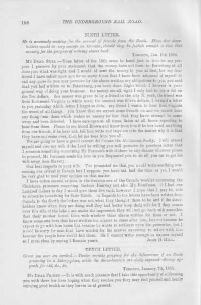 John Henry Hill to William Still, January 7, 1855 (Page 1)