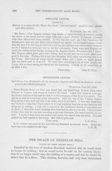 John Henry Hill to William Still, January 5, 1857