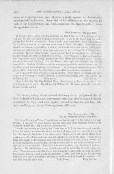 Thomas Bayne to William Still, June 23, 1855