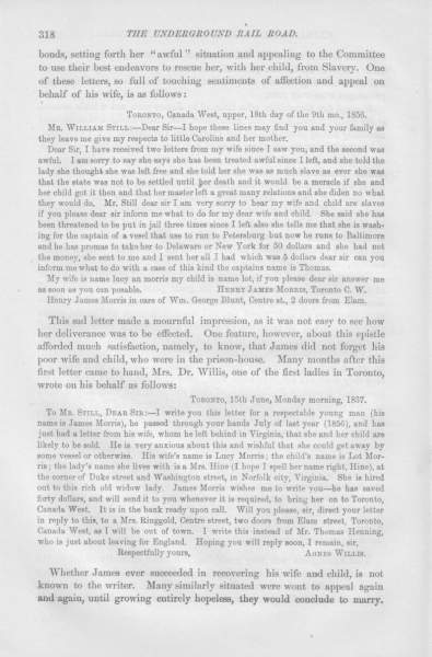 Henry James Morris to William Still, September 18, 1856