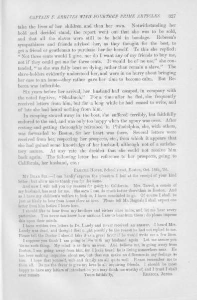 Rebecca Jones to William Still, October 18, 1856 (Page 1)