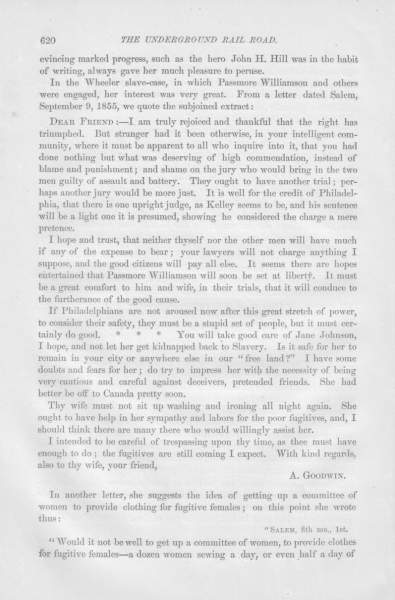 Abigail Goodwin to William Still, September 9, 1855