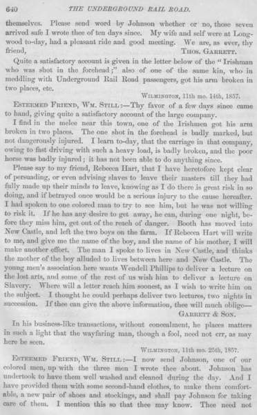 Thomas Garrett to William Still, September 6, 1857 (Page 2)