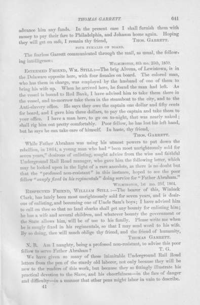 Thomas Garrett to William Still, November 25, 1857 (Page 2)