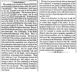 “Nullification,” Charleston (SC) Mercury, May 7, 1859