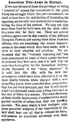 “American Fire Arms in Europe,” New York Times, May 26, 1859