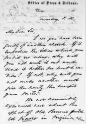 Charles H. Ray to Abraham Lincoln, October 20, 1859 (Page 1)