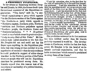 “A Prophecy Fulfilled,” Chicago (IL) Press and Tribune, May 2, 1860