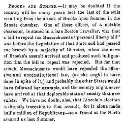 “Brooks and Sumner,” Fayetteville (NC) Observer, December 6, 1860