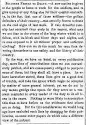 “Soldiers Frozen To Death,” Fayetteville (NC) Observer, December 15, 1862