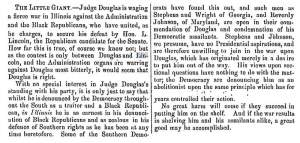 "The Little Giant," Fayetteville (NC) Observer, September 2, 1858