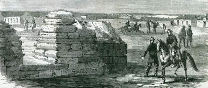 Fort Dodge, Kansas, May 1867, artist's impression.