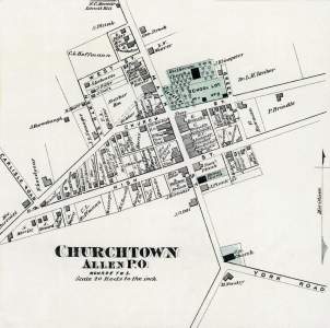 Churchtown, Pennsylvania, 1872, map