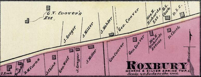 Roxbury, Pennsylvania, 1872, map