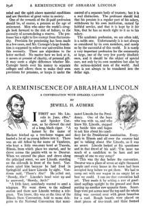 A Reminiscence of Abraham Lincoln: A Conversation with Speaker Cannon, Title Page