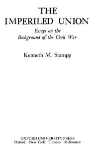 The Imperiled Union: Essays on the Background of the Civil War, Title Page