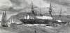 Wreck of the steamship "Scotland" off Sandy Hook, New York Harbor,  December 1, 1866, artist's impression.