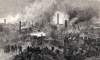 Destruction of large parts of Gloucester, Massachusetts by fire, February 18, 1864, artist's impression, zoomable image