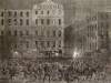 Draft Rioters attack the offices of the New York Tribune, New York City, July 13, 1863, artist's impression