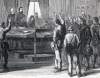 Former Confederates taking oaths of allegiance, State Capitol, Richmond, Virginia, May 1865, artist's impression, detail