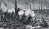Fighting from the Union entrenchments, Battle of Ezra Church, Virginia, July 28, 1864, artist's impression, detail