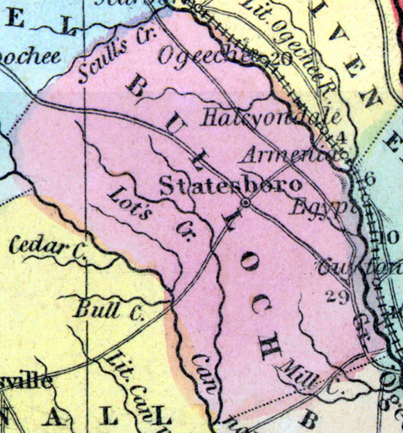 Bulloch County Georgia 1857 House Divided