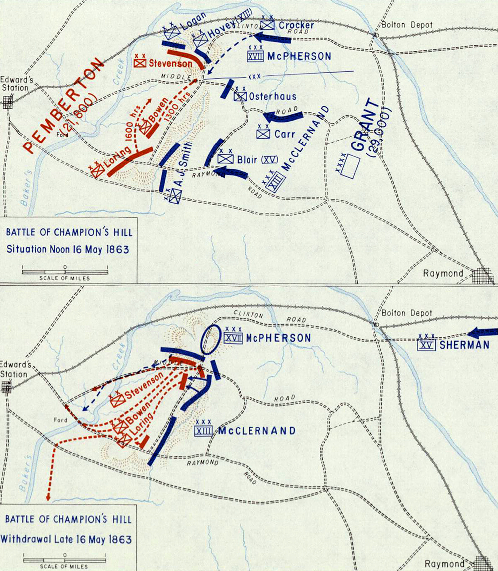 Battle of Champion Hill, May 16, 1863, battle Divided